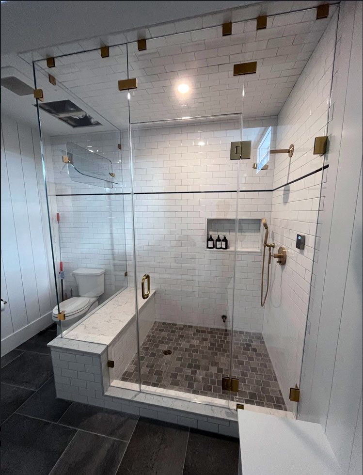 Glass Shower Enclosure with Swing Door